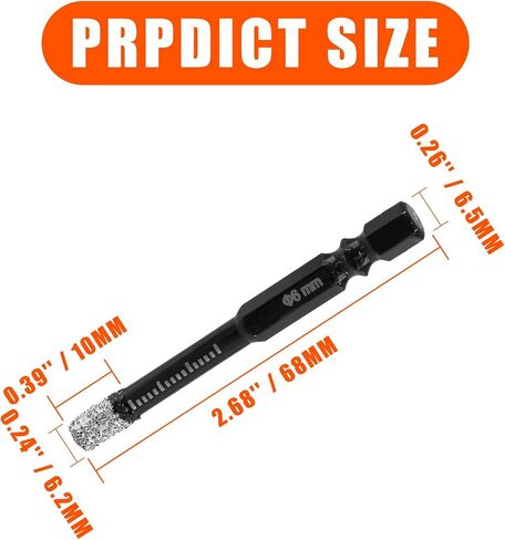 7 PCS Dry Diamond Drill Bits Set Core Drill Bit Set for Porcelain Granite Tile Ceramic Stone Glass (NOT for Wood) Diamond Hole Saw Kit Round Shank with 3/16.1/4, 5/16, 3/8, 9/16, 5/8 Inch in Saudi Arabia