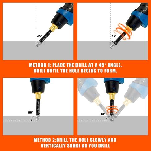 7 PCS Dry Diamond Drill Bits Set Core Drill Bit Set for Porcelain Granite Tile Ceramic Stone Glass (NOT for Wood) Diamond Hole Saw Kit Round Shank with 3/16.1/4, 5/16, 3/8, 9/16, 5/8 Inch in Saudi Arabia