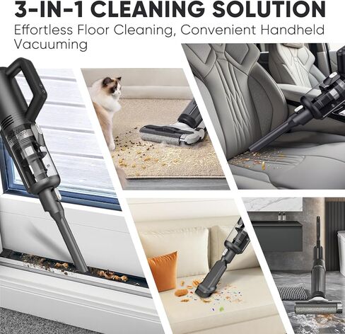 المكانس الكهربائية الذكية للرطب والجاف من PUREPLUS، ممسحة تنظيف الأرضيات، مكنسة كهربائية لاسلكية 2 في 1 للأسطح المتعددة، خفيفة الوزن ومحمولة باليد، مجموعة FS001 in Kuwait