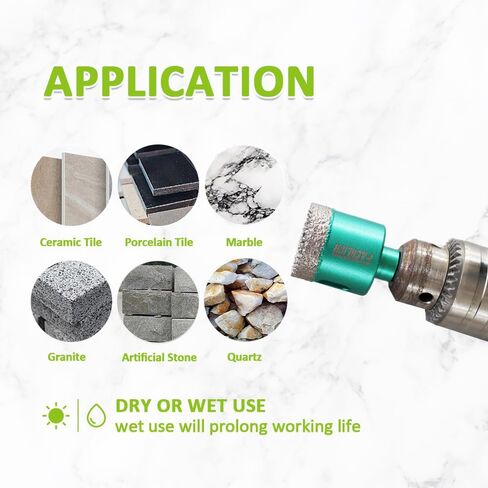 Diamond Tile Core Drill Bits - FACHLICH 38MM 2pcs Triangular Shank Diamond Hole Saw Bits for Porcelain Ceramic Tile Granite Marble in Saudi Arabia