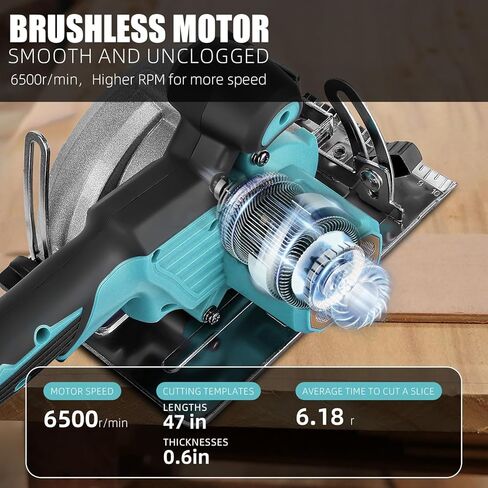 Circular Saw With Battery，Cordless Circular With Graduated Parallel Guides, Max Cut Depth 1-11/16" (0-90°) Adjustment, For Wood, Branches, Compressed Boards, PVC Pipes in Kuwait