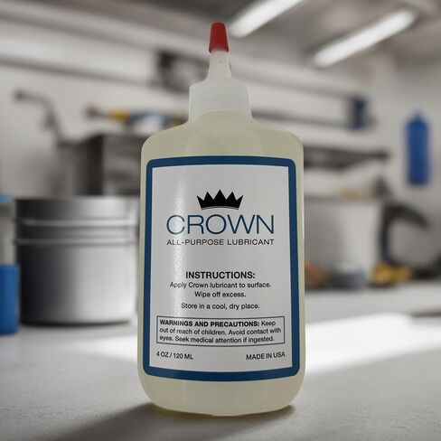 كراون تشحيم صناعي | يزيل مفصلات الأبواب التي تصدر صوت صرير | زيت تشحيم باب المرآب المثالي | مواد تشحيم للأبواب المنزلقة، والأقفال، والأبواب، وسلاسل الدراجات، ومسارات النوافذ | زيت ماكينة الخياطة | قطارة 4oz in Kuwait