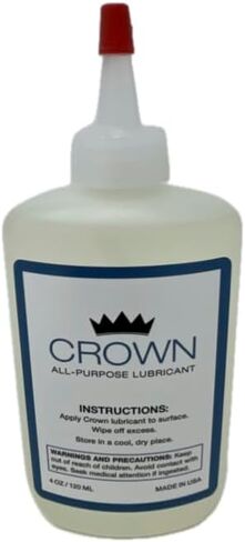 كراون تشحيم صناعي | يزيل مفصلات الأبواب التي تصدر صوت صرير | زيت تشحيم باب المرآب المثالي | مواد تشحيم للأبواب المنزلقة، والأقفال، والأبواب، وسلاسل الدراجات، ومسارات النوافذ | زيت ماكينة الخياطة | قطارة 4oz in Kuwait