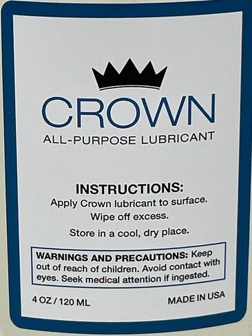كراون تشحيم صناعي | يزيل مفصلات الأبواب التي تصدر صوت صرير | زيت تشحيم باب المرآب المثالي | مواد تشحيم للأبواب المنزلقة، والأقفال، والأبواب، وسلاسل الدراجات، ومسارات النوافذ | زيت ماكينة الخياطة | قطارة 4oz in Kuwait