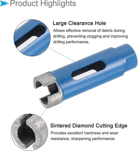 Diamond Core Drill Bit, 22mm Dia, Sintered Tiles Ceramics Stones Marble Concrete Hole Saws Dry or Wet - (Applications: for M10 Angle Grinder), 2-Piece in Saudi Arabia