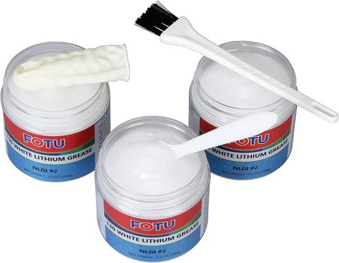 شحم الليثيوم الأبيض، مادة تشحيم ممتازة للشحوم البحرية، زيت ماكينة الخياطة، شحم باب المرآب أكثر متانة من رذاذ تشحيم باب المرآب - علبة فرشاة علوية سعة 2.8 أونصة in Kuwait