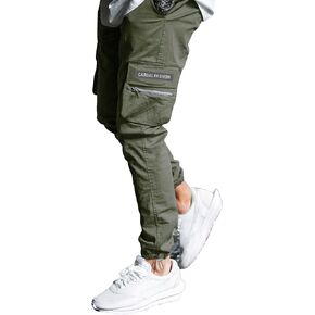 Verdusa Men's Drawstring Waist Cargo Joggers with Pockets Streetwear Pants Trousers