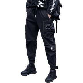 Mens Fashion Hip-hop Jogger Patchwork Pockets Baggy Streetwear Cargo Pants