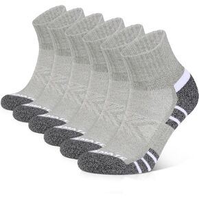 Closemate 6 Pack Mens Ankle Athletic Socks Cushioned Running Sports Cotton Quarter Socks