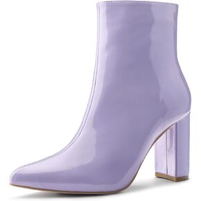 Perphy Pointed Toe Side Zip Chunky Heel Ankle Boots for Women