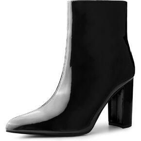Perphy Pointed Toe Side Zip Chunky Heel Ankle Boots for Women