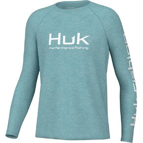 HUK Boys' Pursuit Pattern Long Sleeve, Fishing Shirt for Kids