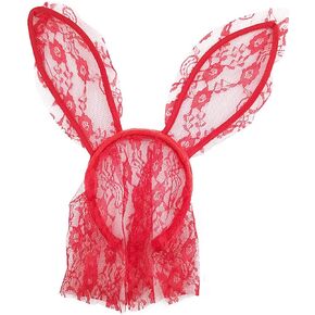 Rabbit Ear Lace Veil Mask Headband Halloween Party Cosplay Headwrap