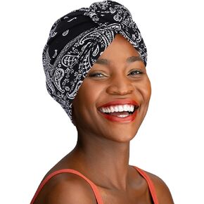 Motique Accessories ﻿Paisley Turbans for Women Pre-Tied Knot Front