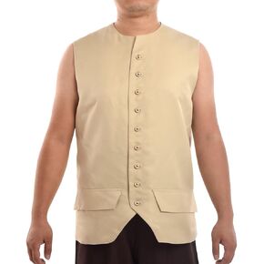 BLESSUME Vintage Colonial Vest Mens Renaissance Vest Gothic Steampunk Button-up Waistcoat