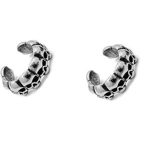 Skull Ear Cuff Earrings Clip on Cartilage Non-Piercing Fake Helix Punk Gothic Skeleton Adjustable Huggie Hoop Fashion Halloween Cosplay Theme Party Costumes Accessories Funny Decorations Jewelry Gift