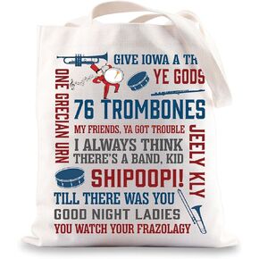 Music Men Broadway Musical Tote Bag Music Men Theatre Fans Gifts Shipoopi Drum Broadway Shoulder Bag