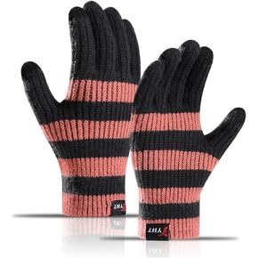 Winter Gloves Men Thermal Soft Warm Gloves for Men Women with Elastic Cuff Insulated Knit Lining with Touchscreen Fingers