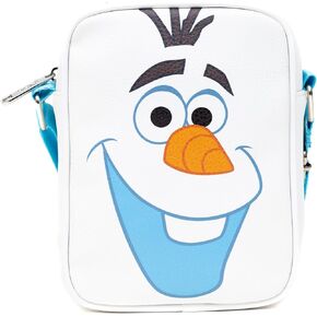 Disney Bag, Cross Body, Frozen, Olaf Smiling Face Character Close Up White, Vegan Leather