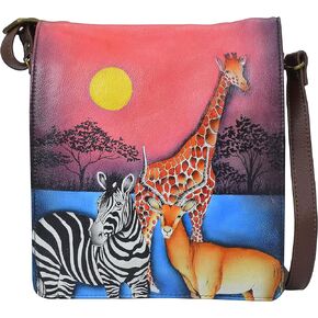 Anna by Anuschka Hand Painted Women’s Genuine Leather Large Flap Crossbody