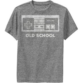 Nintendo Kid's NES Old School T-Shirt, Charcoal Heather, Small