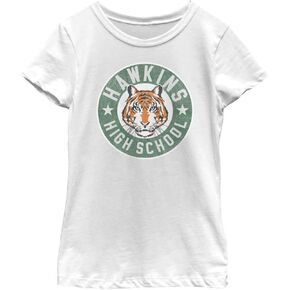 Netflix Stranger Things Hawkins High Tiger Emblem Girls Short Sleeve Tee Shirt