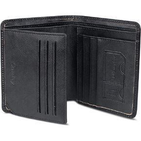 CONISY Genuine Leather Wallet for Men, RFID Blocking Small Bifold Front Pocket Mens Wallets with 2 ID Window