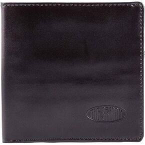 Big Skinny Men's World Leather Bi-Fold Slim Wallet with Zippered Pocket, Holds Up to 35 Cards