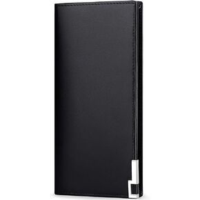 JEEBURYEE Men's Vintage Genuine Leather Long Bifold Wallet RFID Blocking Card Holder in Kuwait