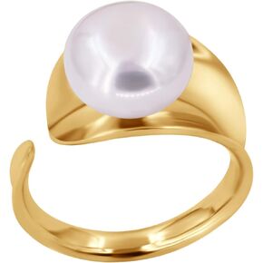 espere Sterling Silver Womens Pearl Ring Gold Freshwater Ajustable