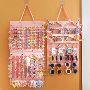 2 Pack Claw Clip Organizer,Hair Clip Holder Organizer for Women Girls,Hanging Hair Clip Storage and Hanger for Home Wall Door Closet Decor（White）