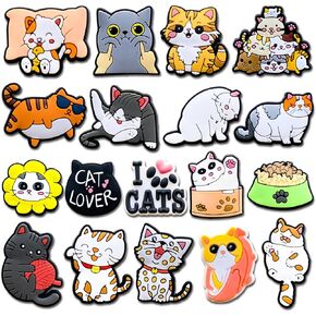 Cat Shoe Decoration Charms for Croc Clogs Sandals, Cute Cat Shoe Accessories Charms for Kid Girl Women Party Favors Gifts