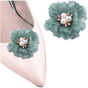 Pearls Flower Shoes Accessories Detachable Colorful Floral Shoe Decorations Clips Elegant Wedding Shoes Charms for Heels