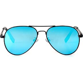 Polarized Aviator Sunglasses for Women Men Classic Metal Frame Mirrored Lens Sun Glasses 100% UV 400 Protection - 58MM