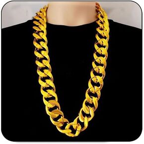 Atiptu Chunky Gold Necklace for Men, Chunky Fake Gold Chain Necklace, 80s 90s Hip Hop Rapper Necklace Costume Jewelry Accessory