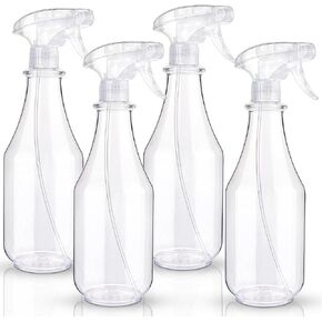 Plastic Spray Bottles Empty Spray Bottle with Extra 2 Sprayer Head, 4 Pack 28.4oz/840ml Heavy Duty Spraying Bottles Mist/Stream Water Bottle for Cleaning Solutions, Plants, Pet, Essential Oils, Hair