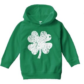 Tcombo Distressed Four Leaf Clover - Luck Irish Toddler/Youth Fleece Hoodie