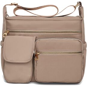 محافظ NOTAG Crossbody للنساء من النايلون متعددة الجيوب، حقائب كتف رسول خفيفة الوزن، جيوب يومية خفيفة الوزن