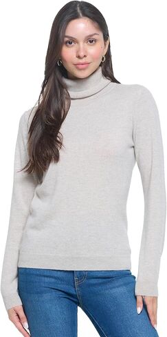 Women's 100% Cashmere Soft Long Sleeve Turtleneck Sweater in Saudi Arabia
