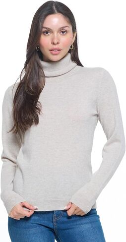 Women's 100% Cashmere Soft Long Sleeve Turtleneck Sweater in Saudi Arabia