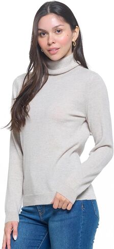 Women's 100% Cashmere Soft Long Sleeve Turtleneck Sweater in Saudi Arabia