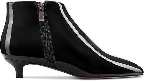 Aachcol Women Ankle Boots Short Bootie Pointed Toe Low Kitten Heel Patent Zipper Dress Shoes 1.5 Inch in Saudi Arabia
