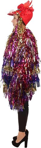 HPO Pryzm All the Rave Tinsel Costume Bundle (Small/Medium) - Unisex Tinsel Jacket and Headpiece with Tinsel Pigtails in Kuwait