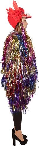 HPO Pryzm All the Rave Tinsel Costume Bundle (Small/Medium) - Unisex Tinsel Jacket and Headpiece with Tinsel Pigtails in Kuwait