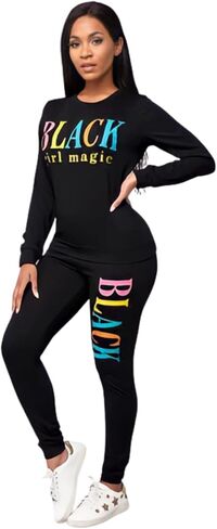 Black Girl Magic Casual Sweatshirt and Pants in Kuwait