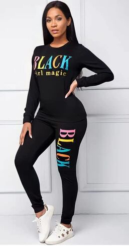 Black Girl Magic Casual Sweatshirt and Pants in Kuwait