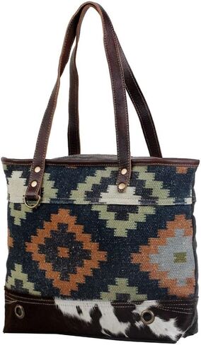 Myra Bag Go Trendy Tote Bag Upcycled Cotton & Leather S-2807 in Saudi Arabia