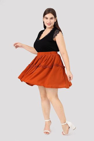 RITERA Plus Size Skirt for Women Elastic Mini Skirt A-Line with Side Hidden Zipper Casual Ladies Summer Skirt Stretchy XL-5XL in Saudi Arabia