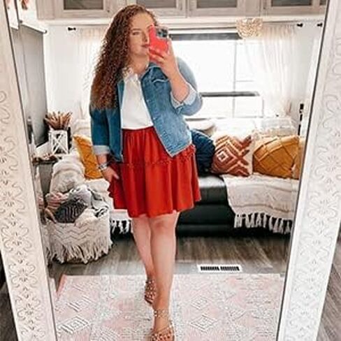 RITERA Plus Size Skirt for Women Elastic Mini Skirt A-Line with Side Hidden Zipper Casual Ladies Summer Skirt Stretchy XL-5XL in Saudi Arabia