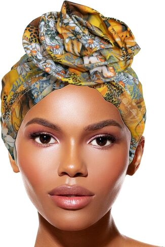 TouchUps Hair Bun Cap Hair Protection Head Wrap Hairbun Cap Wrap African Turban Pattern Headwrap Headscarfs in Saudi Arabia